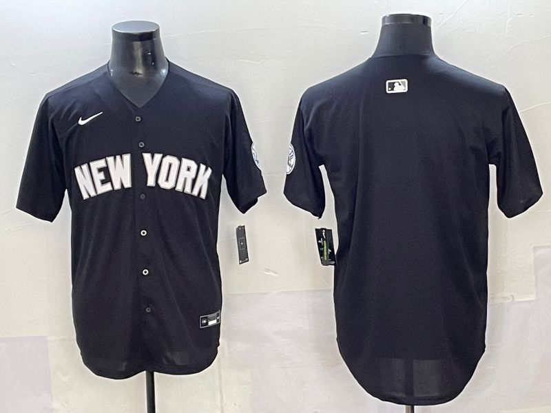 Men 2025 New York Yankees Blank Black Nike MLB Jersey style 001